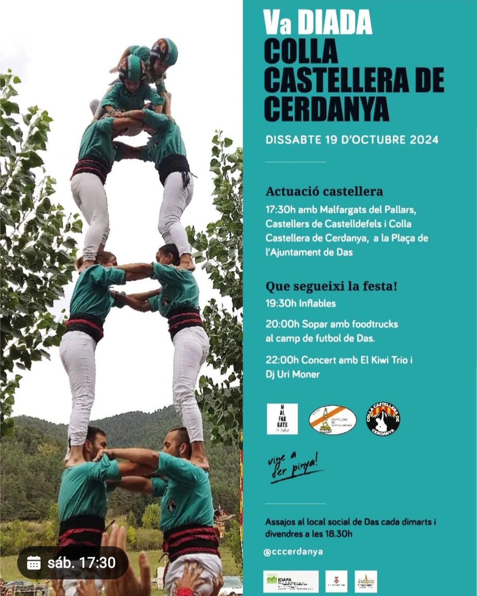 Demà toca diada als Pirineus, en concret a la Cerdanya. Hi serem <a href="/cccerdanya/">COLLA CASTELLERA DE CERDANYA</a> <a href="/ElsGrocs/">Els Grocs 💛</a> 
Ens hi acompanyes???
<a href="/anna_gironella/">Anna Gironella</a> <a href="/apalau2001/">Apalau2001</a> <a href="/BauliesJordi/">Jordi Baulies</a> <a href="/Floretesdelcamp/">Flors Moreno Aguilar</a> <a href="/MartiPetitjan/">Martí Climent</a> <a href="/Teixidoo/">A. Teixidó</a> <a href="/xavilongus/">Xavilongus</a> <a href="/trempoli19/">josep torra camarasa</a>