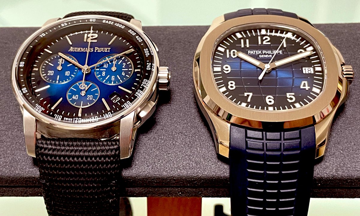 11shima's tweet image. クリーニングなう！
#至極の2本
今のところコチラ、青ばっかり笑
サイコー♪

#パテックフィリップ
#アクアノート
#5168G
#オーデマピゲ
#CODE1159
#PPAP