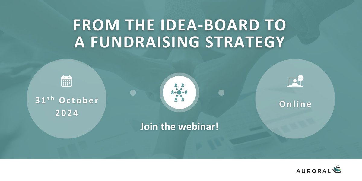 💻Join the webinar where AURORAL will explore how to turn innovative ideas into actionable fundraising strategies, essential for any organization aiming to make a sustainable impact.

💡From the Idea-board to a Fundraising Strategy

🗓️Date: 31/10/2024

us05web.zoom.us/meeting/regist…
