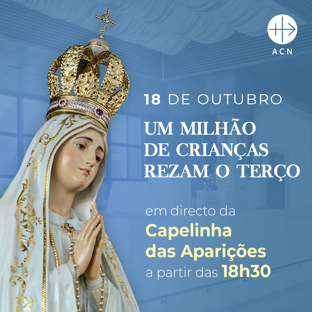 Acompanhe em directo o Terço das crianças, a partir das 18h30, na Capelinha das Aparições 🙏
Juntos vamos pedir a intercessão de Nossa Senhora pela Paz no mundo! 🌍

🔴 LIVE do Santuário de Fátima: youtube.com/watch?v=WkhCfP…

#1milhãodecriançasrezamoterço #onemillionchildrenpraying