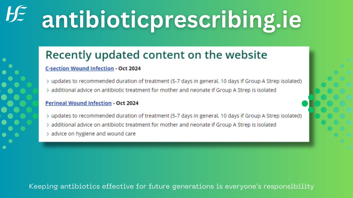 Antibiotic Prescribing (@antibioticpresc) on Twitter photo Two new updates added to AntibioticPrescribing.ie on Pregnancy and Post partum infections. Visit our What's New page for these and all updates bit.ly/3qwE3dN Two new updates added to AntibioticPrescribing.ie on Pregnancy and Post partum infections. Visit our What's New page for these and all updates bit.ly/3qwE3dN