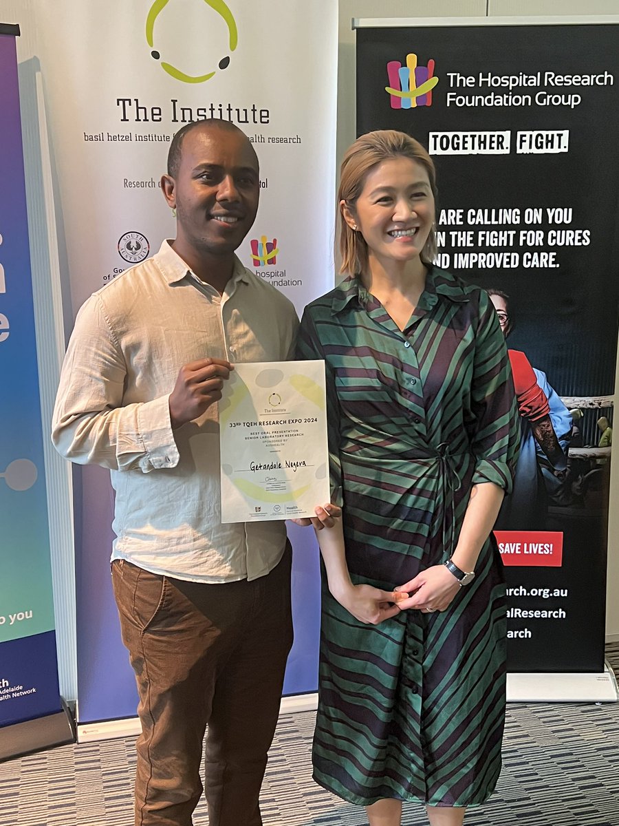 Congratulations to our PhD student <a href="/Getandale/">Get Z Negera</a> for winning the best oral presentation in the category of senior laboratory research at <a href="/BHIresearch/">Basil Hetzel Institute</a> research expo! Well done! <a href="/UniofAdelaide/">Uni of Adelaide</a> <a href="/DiabetesSA/">Diabetes SA</a> <a href="/heartfoundation/">Heart Foundation</a>