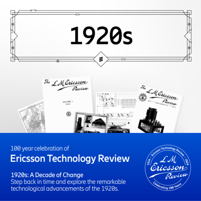 ericsson's tweet photo. Weβre celebrating 100 years of #EricssonTechnologyReview (ETR) and reflecting on a century of #innovation in #telecommunications from our first issue in 1924 to today. π°
Here's to the 100 years of #ETR, and to many more years of shaping the future of #technology together!
