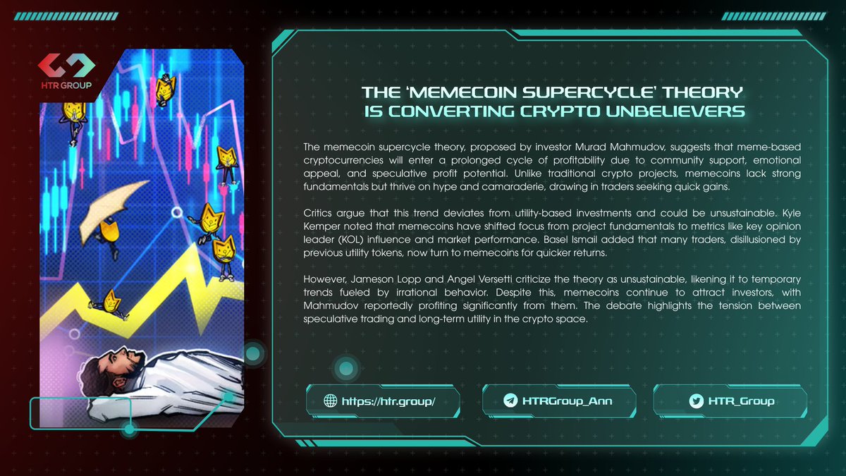 The memecoin supercycle theory suggests prolonged profitability for meme-based cryptocurrencies, driven by hype and speculation, but critics argue it's unsustainable and lacks long-term utility.

For more details, visit: cointelegraph.com/news/memecoin-…