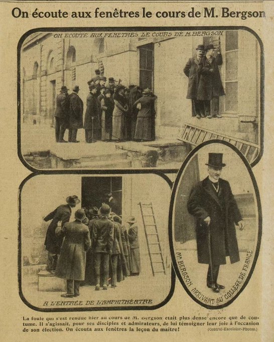 Newspaper article from 1914 with photographic evidence of people climbing onto the window ledge to listen in 
