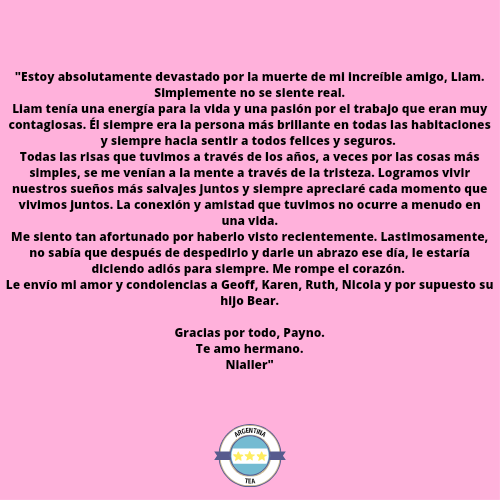 argentinatea's tweet photo. Traducción del mensaje de Niall Horan a Liam Payne. https://t.co/rLTq1u7QBa