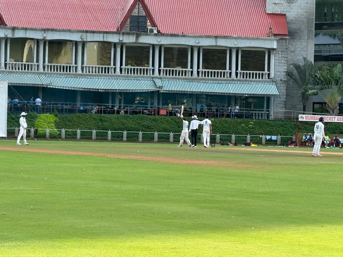 MhatreGang's tweet photo. Hundred For Ayush Mhatre. 17 Years Old Kid From Mumbai, He Scored his maiden hundred in Ranji Trophy in his just 2nd match. 

#RanjiTrophy https://t.co/7tutrJFeY6