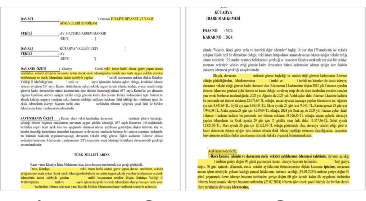 📌*HER ZAMAN SÖYLEDİĞİMİZ GİBİ,*
*YAPARSA DİYANET-SEN YAPAR!*

📌DİYANET-SEN, TEŞKİLATIN UMUDU, GÜVENCESİDİR.

🔴DİYANET-SENDEN YİNE BİR HUKUK ZAFERİ...

🔴VEKİL DİN GÖREVLİLERİMİZİN ASGARİ ÜCRETİN ALTINDA KALAN MAAŞLARINDA YAŞANILAN MAĞDURİYETİN GİDERİLMESİNE İLİŞKİN AÇTIĞIMIZ