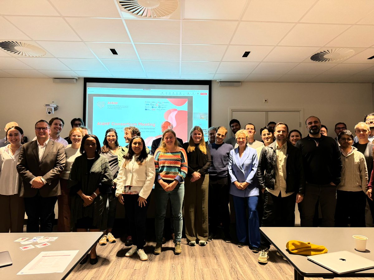 <a href="/AI4HF/">AI4HF Consortium</a> partners met at <a href="/amsterdamumc/">Amsterdam UMC</a>  to discuss project's progresses on trustworthy #AI for risk prediction in #HeartFailure, data management, federated learning and brainstorm on social innovations for clinical application.

#HealthcareInnovation #AIinHealthcare #HeartFailure