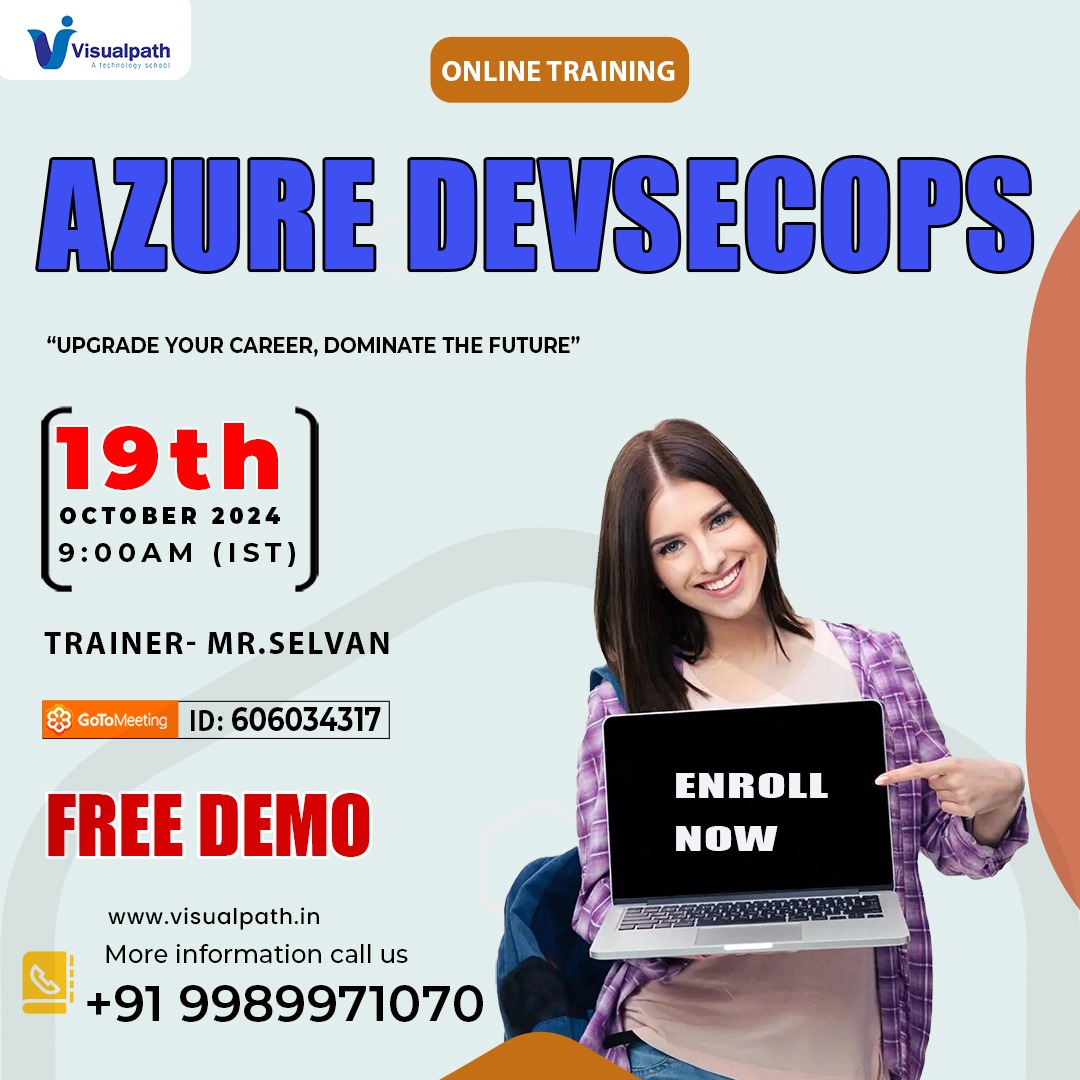 TalluriRenuka's tweet image. ✍️Join Now: meet.goto.com/606034317
👉Attend an Online Free Demo On Azure DevSecOps by Mr. Selvan.
📅Demo on: 19th October @ 9 AM (IST).
📲Contact us: +91 9989971070.
🌐Visit: visualpath.in/online-azure-d…

#azuredevopsonline #AzureDevOpsTraining #MicrosoftAzure #microsoft #cloud