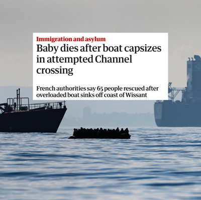 FreefromTorture's tweet photo. Heartbreaking news. A baby has died after a boat carrying people seeking safety across the UK Channel capsized last night.

No one gets into an overcrowded and unseaworthy dingy without a desperate need to find safety. 

https://t.co/ZFrEONZN2k

1/3 https://t.co/hBtzUYQ1fq