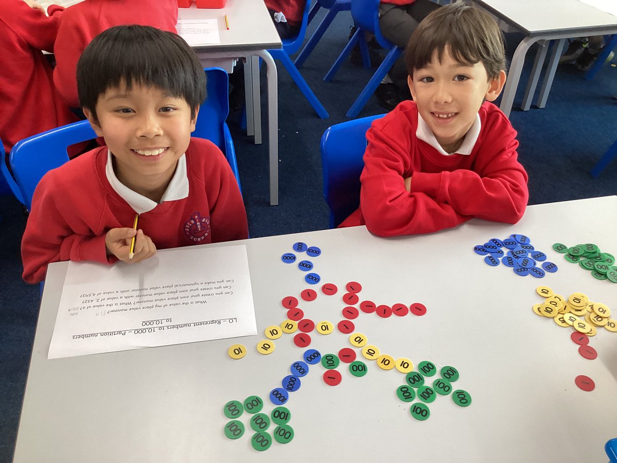 ArchibaldFirst's tweet photo. Year 4 have been creating place value monsters to solve a range of problems involving numbers up to 10,000! #AFSmaths https://t.co/qDxmN5CKR9