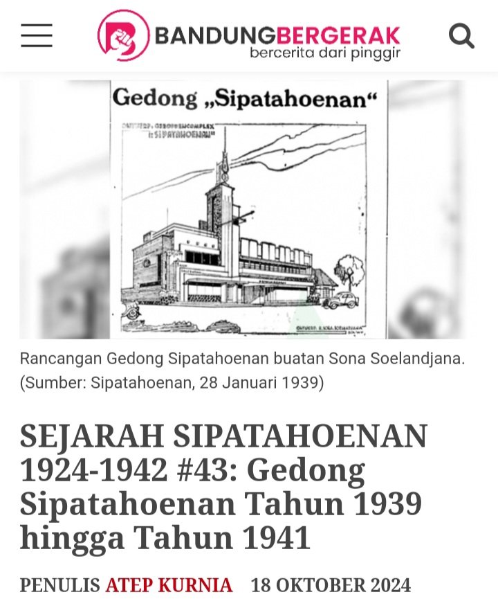 Aksara_Atep's tweet photo. Ihwal pembangunan dan perkembangan Gedong Sipatahoenan tahun 1939-1941, di Moskeeweg 28, Bandung. Selengkapnya ada tautan ini:
https://t.co/5eG6y64Bhb
#sejarahsipatahoenan #sipatahoenan #sipatahunan #bandung #bandoeng #otoiskandardinata #otista #bandungbergerak #atepkurnia https://t.co/oUAcZ6zMFY