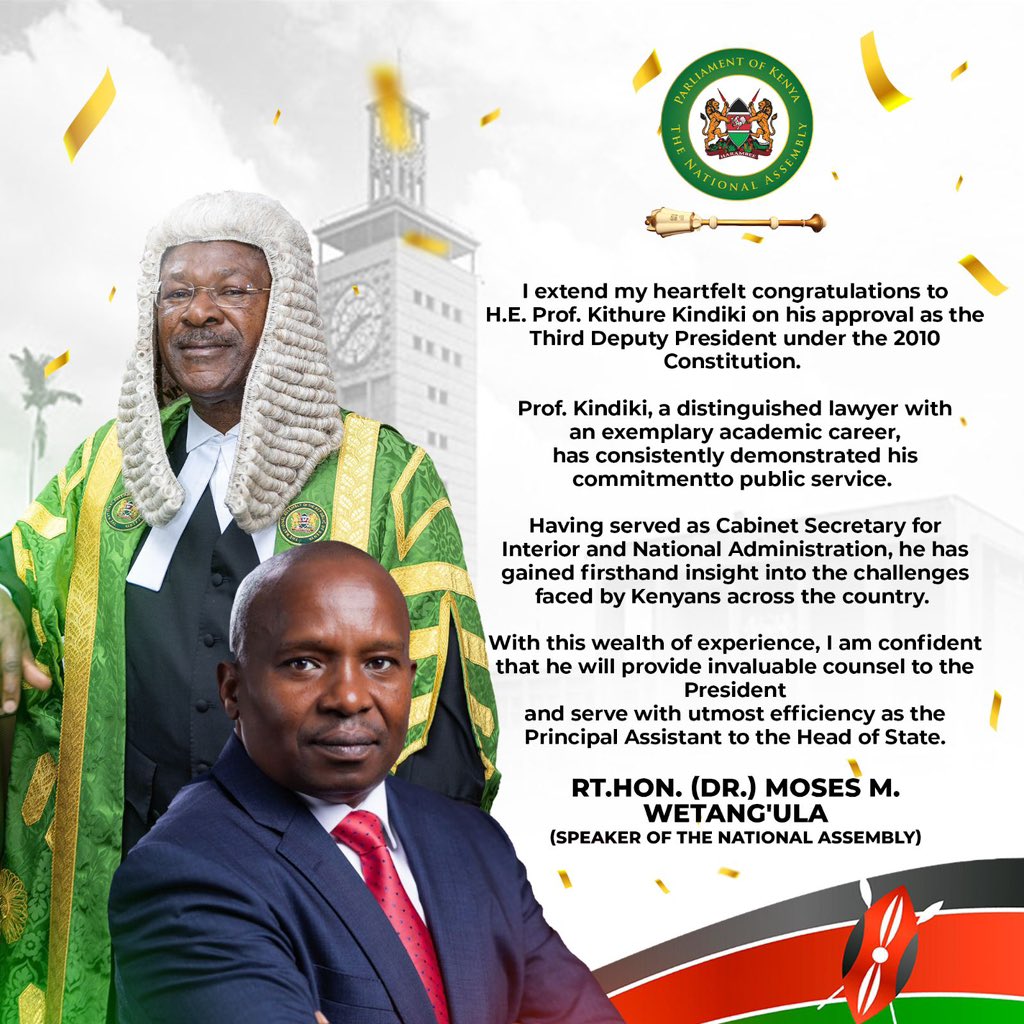 HonWetangula's tweet image. Congratulations @KindikiKithure