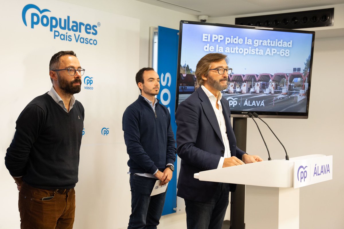 🛣️ El PP pide la gratuidad de la autopista AP-68.

❗️En #Álava, PNV y PSOE, quieren mantener los peajes. 

👉 La próxima liberalización de AP-68 permite a las diputaciones eliminar los peajes como harán La Rioja y Aragón.

<a href="/InakiOyarzabal/">Iñaki Oyarzabal</a> <a href="/BorjaMB_/">Borja Monje</a> <a href="/danigarcia_eu/">Dani García Ruiz</a>