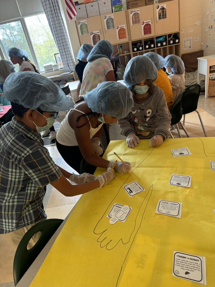 Mrs_Scanlon1's tweet photo. This past week our classroom turned into an operating room — as we became doctors to perform “surgery” on multiplication + division problems! 🏥🩺 

“Our great math skills saved our patients today!” @JamesACaywood @kimmott2 https://t.co/gIOtYWd4Kh