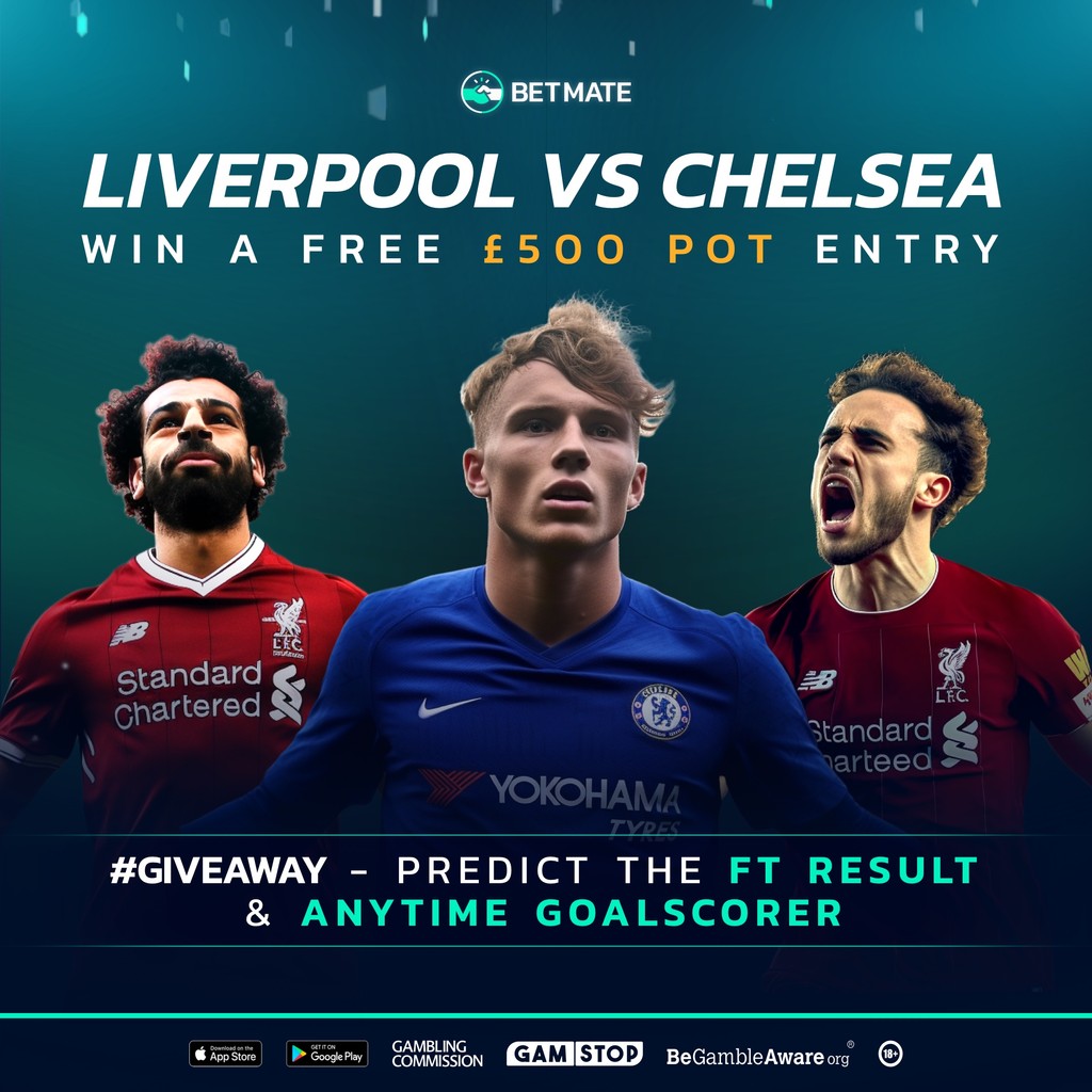 🎁 𝗚𝗜𝗩𝗘𝗔𝗪𝗔𝗬 𝗧𝗜𝗠𝗘 🎁

Liverpool vs Chelsea Showdown! ⚽🔥

Predict the match result AND an anytime goalscorer for a chance to win a free entry to a £500 Survivor pot! 🏆

How to enter:

❤️ Like
🔁 Retweet
💬 Drop your prediction (e.g., Liverpool 2-1, Salah)