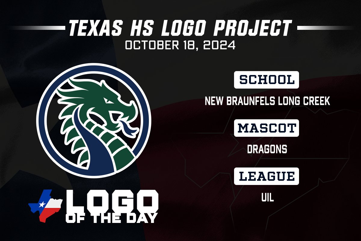 #LogoOfTheDay - October 18, 2024

We're in south New Braunfels to check out the Long Creek Dragons.

<a href="/lcdragon_fb/">Long Creek Dragons Football</a> <a href="/lchs_dragons/">Long Creek Dragon Athletics</a> <a href="/lcdragon_bsbl/">Long Creek Baseball</a> 

#txhsfb #txhsvb #txhshoops #txhsbaseball #txhssoftball #txhssoccer

txhslogoproject.com/new-braunfels-…