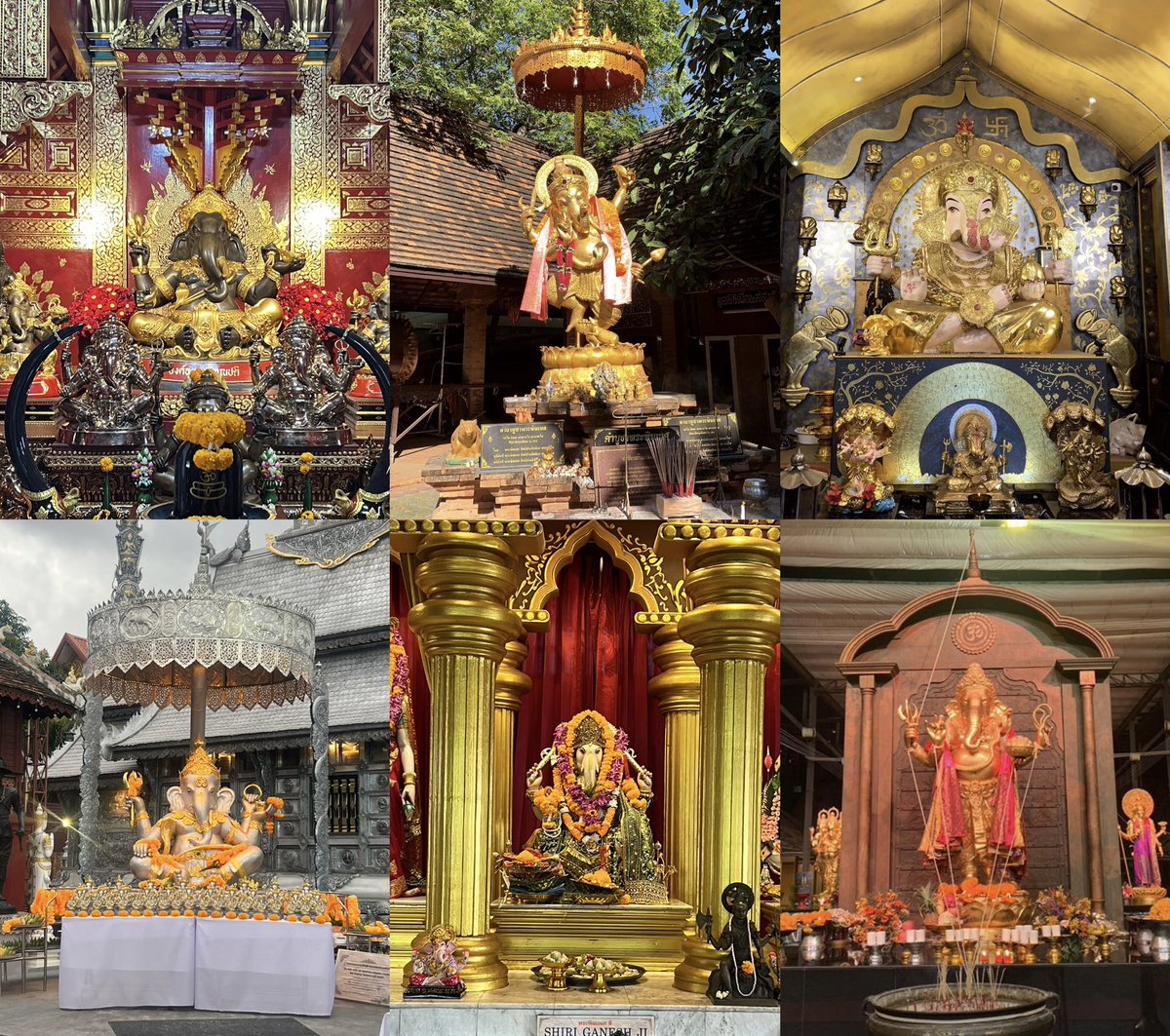 สายมูห้ามพลาด 🙏🏻✨ ถ้าไปเชียงใหม่ต้องไปไหว้พระพิฆเนศ 6 ที่นี้เลย ไหว้แล้วปังจริงงง

- วัดป่าแดด 
- เทวสถานพระพิฆเนศ วัดโลกโมฬี 
- พิฆเนศวรเทวาลัย
- วัดศรีสุพรรณ
- วัดเทพมณเทียร
- ศาลพระพิฆเนศ อาเขตเชียงใหม่ 

กลับไปซ้ำหลายรอบแล้ววว