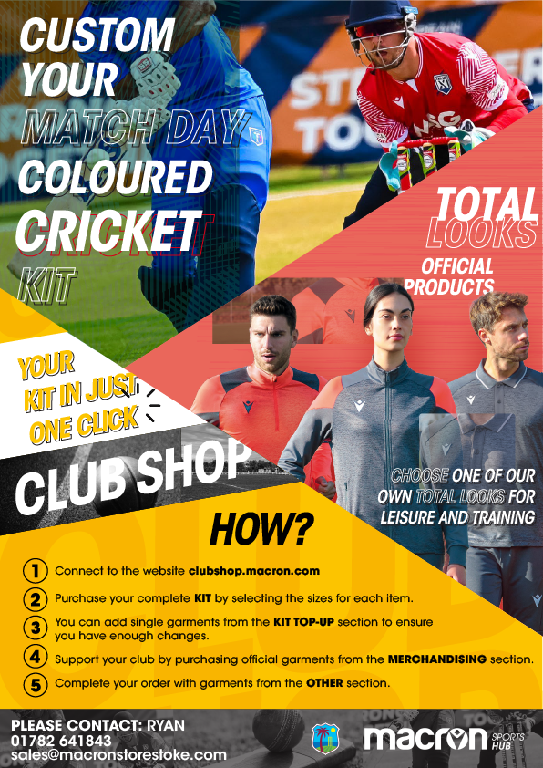 NewMacronStoke's tweet photo. For all cricket clubs getting ready for their winter nets, we’ve got you covered!🏏

From custom teamwear to total cricket looks to the club shop, Macron has everything you need to perform at your best.💥
Get in contact with your store for more info.
#CricketSeason #Teamwear https://t.co/FFkAGilSJw