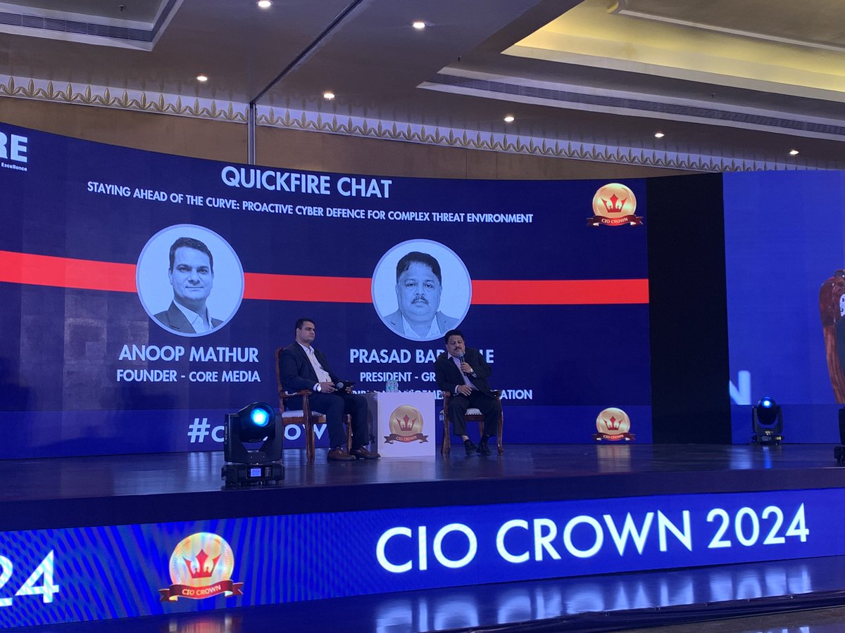 #CIOCROWN2024 interesting fireside chat between Anoop Mathur and Prasad Badiwale at #CIOCROWN2024