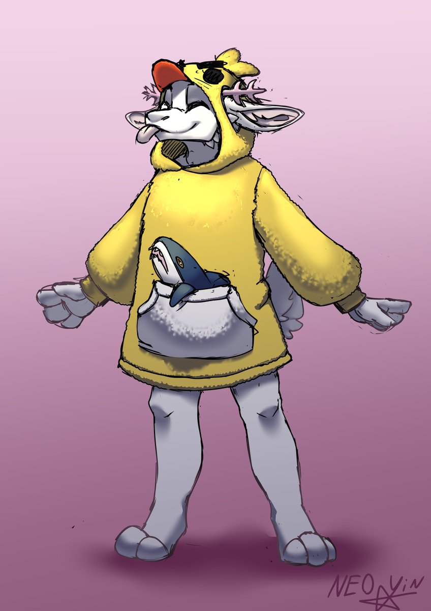 a shaded sketch comm of a duck goat! for <a href="/woopergoat/">Wooper</a>
