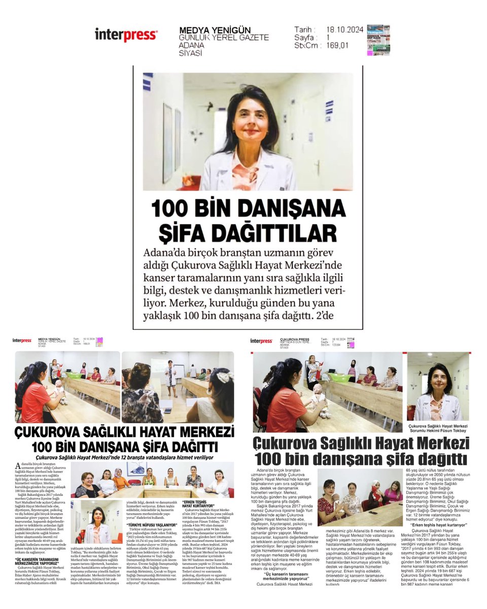 adana_ism's tweet photo. Sağlıklı Hayat Merkezlerimiz Şifa Dağıtıyor!

Sağlıklı Hayat Merkezlerinde hizmet verdiğimiz birimlerden bazıları;

Kanser Erken Teşhis Tarama
Gebe Bilgilendirme
Koruyucu Ağız ve Diş Sağlığı
Diyetisyen
Sigara Bırakma
Psikolog
Fizyoterapist
Çocuk Gelişimi

@drmemisoglu 
@yskosger https://t.co/rxAJyICYWO