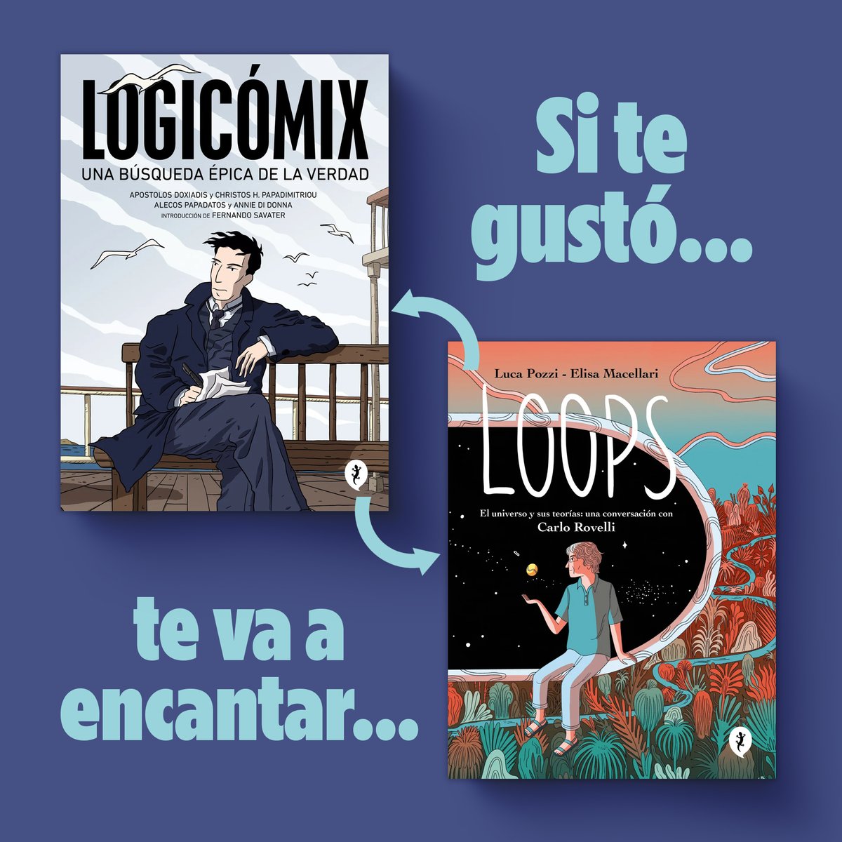 SalamandraGraph's tweet image. 📚 ¡Si te gustó #Logicomix, te va a encantar #Loops!

Sea des de las matemáticas o desde la física teórica, con estos iluminadores cómics accedemos a campos fascinantes del pensamiento.

📘➡️ bit.ly/3Ys8jcg
📕➡️ bit.ly/3A4BYPp

#salamandragraphic #penguinlibros