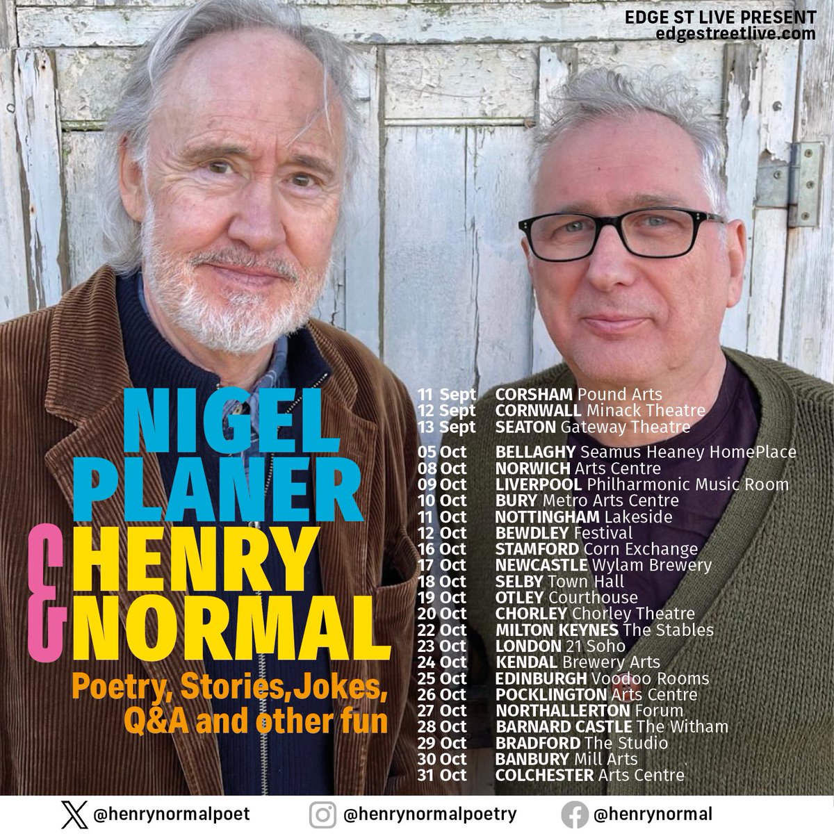 Fox Lane Books 🦊 (@foxlanebooks) on Twitter photo TONIGHT
We’re at <a href="/selbytownhall/">Selby Town Hall</a> with <a href="/HenryNormalpoet/">Henry Normal</a> and <a href="/NigelPlaner1/">Nigel Planer</a> for an evening of poetry, stories and fun!
There might be some tickets left if you fancy popping along?
🎟️ selbytownhall.co.uk/events/henry-n… TONIGHT
We’re at <a href="/selbytownhall/">Selby Town Hall</a> with <a href="/HenryNormalpoet/">Henry Normal</a> and <a href="/NigelPlaner1/">Nigel Planer</a> for an evening of poetry, stories and fun!
There might be some tickets left if you fancy popping along?
🎟️ selbytownhall.co.uk/events/henry-n…