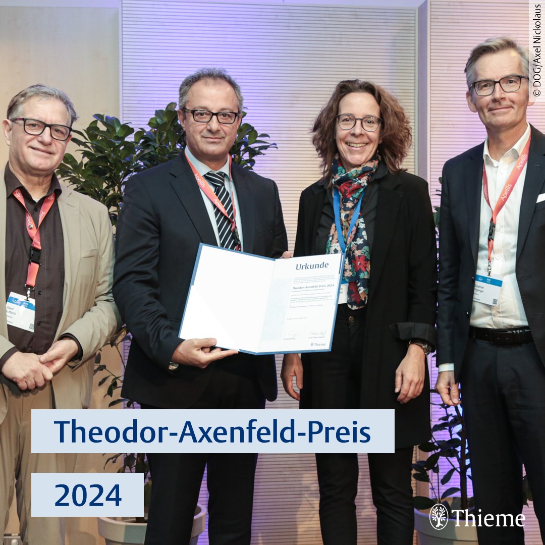 Der Theodor-Axenfeld-Preis 2024 geht an PD Dr. Tamer Tandogan und Co-Autoren. #Thieme gratuliert. 👏 Die Auszeichnung wurde im Rahmen der Jahrestagung der Deutschen Ophthalmologischen Gesellschaft (#DOG) in Berlin für die folgende Studie verliehen: ow.ly/hFPy50TNIl7