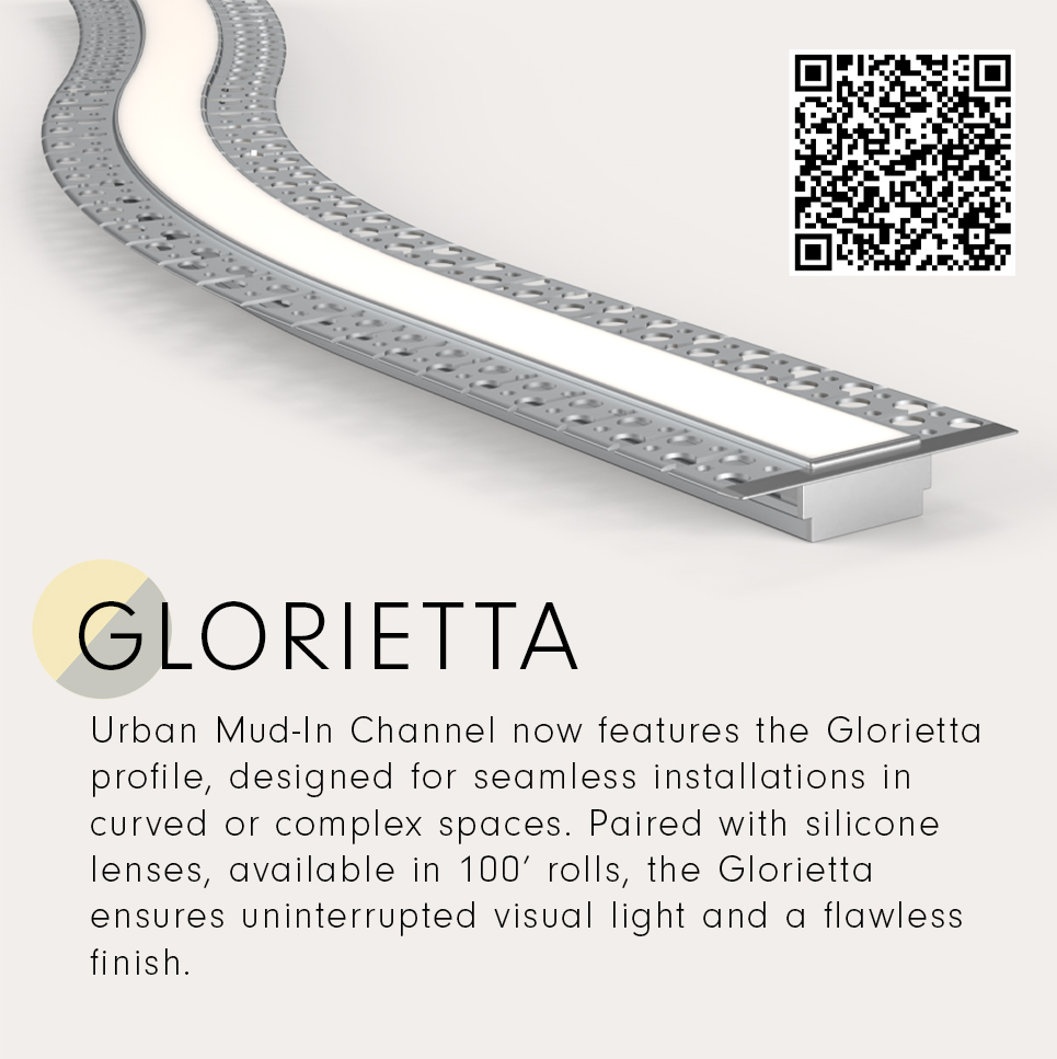 Tivoli Lighting’s Urban Mud-In Channel now offers bendable profiles, engineered for seamless, professional-grade installations. Featuring dedicated silicone lenses available in rolls up to 100 feet, these profiles deliver uninterrupted visual light.
