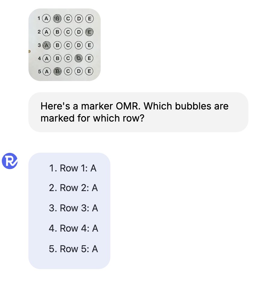 mervenoyann's tweet image. someone reached out to me via e-mail to ask how they can solve OMR bubble recognition, none of the vision LMs were able to solve it

interesting problem, here&apos;s how it went