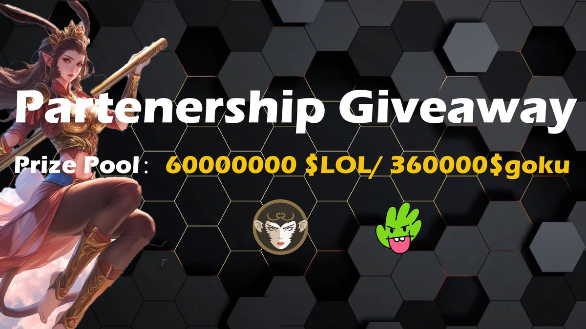 GOKU72_MEME's tweet photo. 🚀Proud to launch an amazing #Giveaway with @lolaixyz!
🎁Reward Pool: 360,000 $GOKU for 50 Winners/ 60,000,000 $LOL for 20 Winners
📢How to Enter:
1️⃣Like &amp; RT this post.
2️⃣Follow @GOKU72_MEME &amp; @lolaixyz&amp; @Godzilla_AI
3️⃣Comment your SOL &amp; EVM wallet address below.
#Goku #LOL https://t.co/3EZtThOjnY