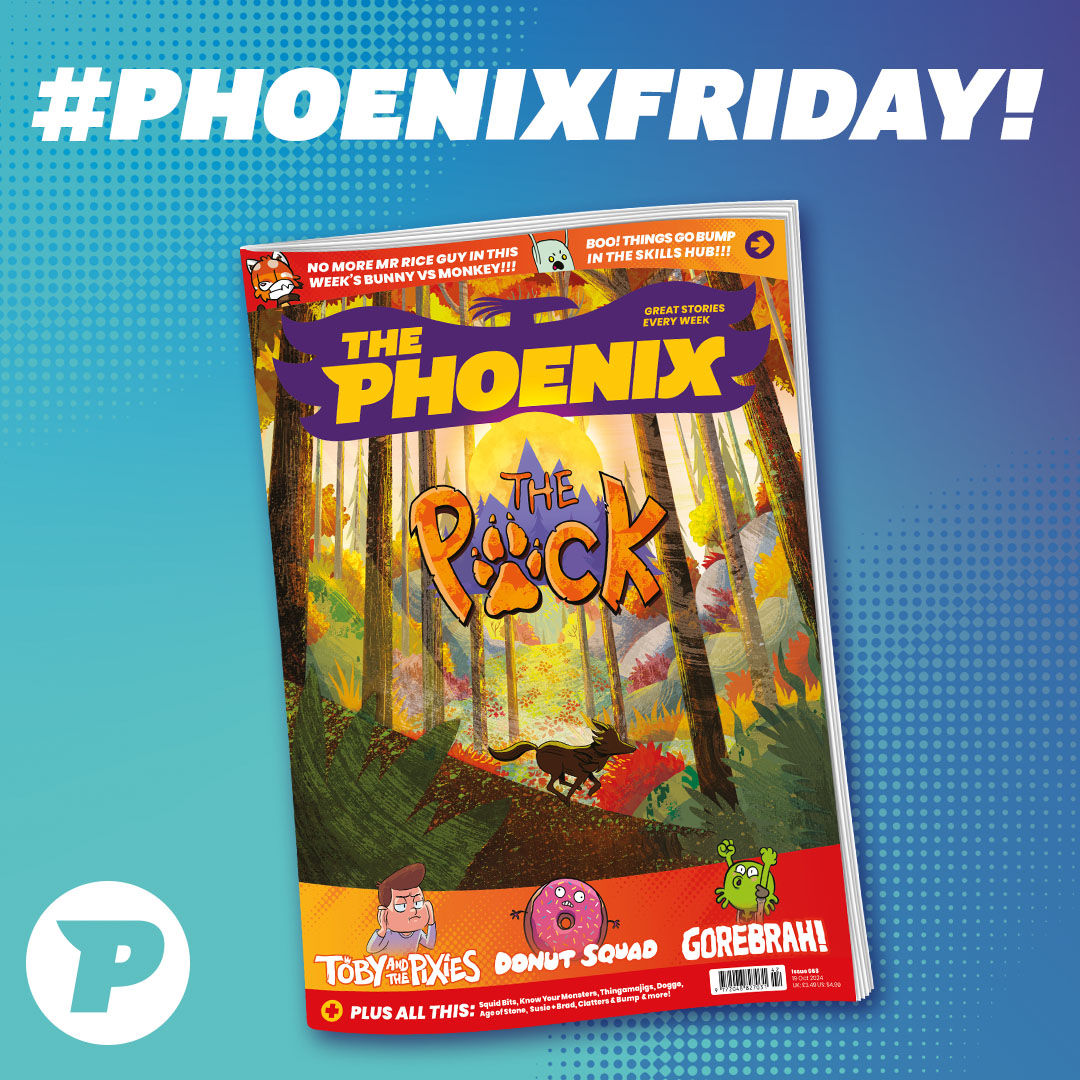 phoenixcomicuk's tweet photo. So much happening this week in The Phoenix! The Pack is back, Totally Normal People are not what they seem... and the Donuts are banished!🤯
🍩Toby and The Pixies
🍩Bunny vs Monkey
🍩Thingamajigs
🍩Gorebrah
🍩Donut Squad
Find all this and MORE in #ThePhoenixcomic! https://t.co/SEjXJG3XhD