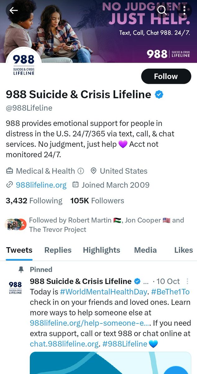 BigTechAlarms's tweet image. 🆕 @elonmusk is now following @988Lifeline
