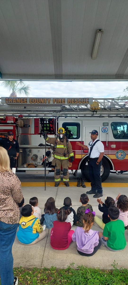 Our Pre-K students had a great visit by our community friends, the fire fighters today. They were so excited to learn about all of the cool equipment, and they even had a chance to get in the truck!