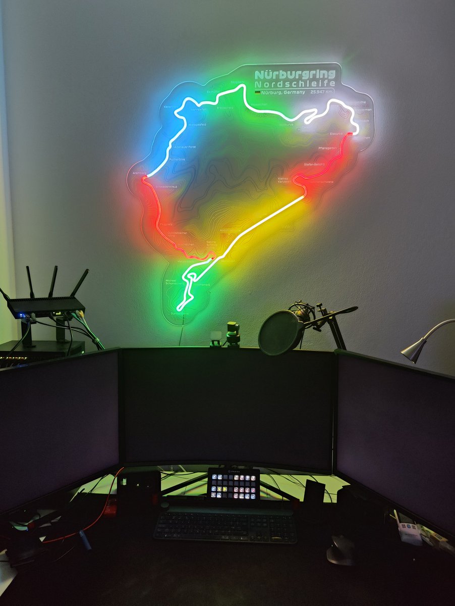 New addition to the man cave, Nurburgring Nordschleife neon track wall panel.