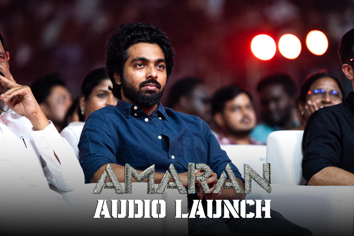 RKFI's tweet photo. Isai Minnal @gvprakash 
#AmaranAudioLaunch

#Amaran #AmaranDiwali #AmaranOctober31

#Ulaganayagan #KamalHaasan #Sivakarthikeyan #SaiPallavi #RajkumarPeriasamy

A Film By @Rajkumar_KP 

A @gvprakash Musical

@ikamalhaasan @Siva_Kartikeyan #Mahendran @Sai_Pallavi92 @gvprakash @anbariv @RKFI @turmericmediaTM @Dop_Sai @rajeevan69 #StefanRichter @kalaivananoffl @amritharam2 @gopiprasannaa @magizhmandram @saregamasouth  @saregamaglobal @YugabhaarathiYb @SonyPicsIndia @sonypicsfilmsin @MShenbagamoort3 @RedGiantMovies_ @APIfilms @homescreenent @actor_nithiin @SreshthMovies @GokulamMovies @GokulamGopalan @DreamBig_film_s @srkrishnamoorty @jsujithnair @khanwacky @ShivAroor @RahulSinghx @Netflix_INSouth @NetflixIndia @spectre_post  @rohmanshawl04  @idiamondbabu @prosathish @S2MediaOffl @UrsVamsiShekar @vaisakh_c_