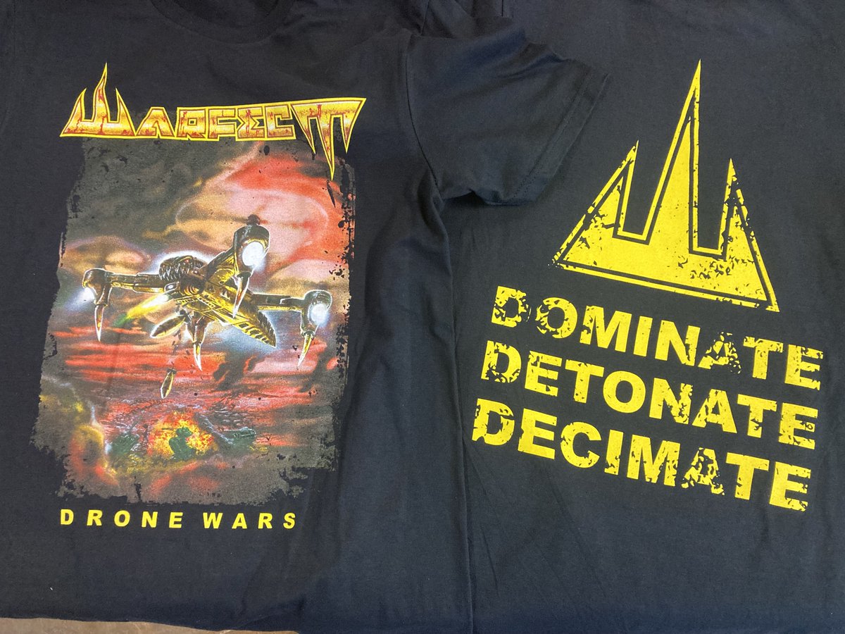 NEW MERCH ALERT!! We will bring a new t-shirt to the show in Uddevalla tomorrow designed by the mighty Andreas Marschall!! It will also be available through the webshop.

#warfect #thrash #thrashmetal #exonerationdenied #dronewars #drones #tshirt #merch #artwork #andreasmarschall
