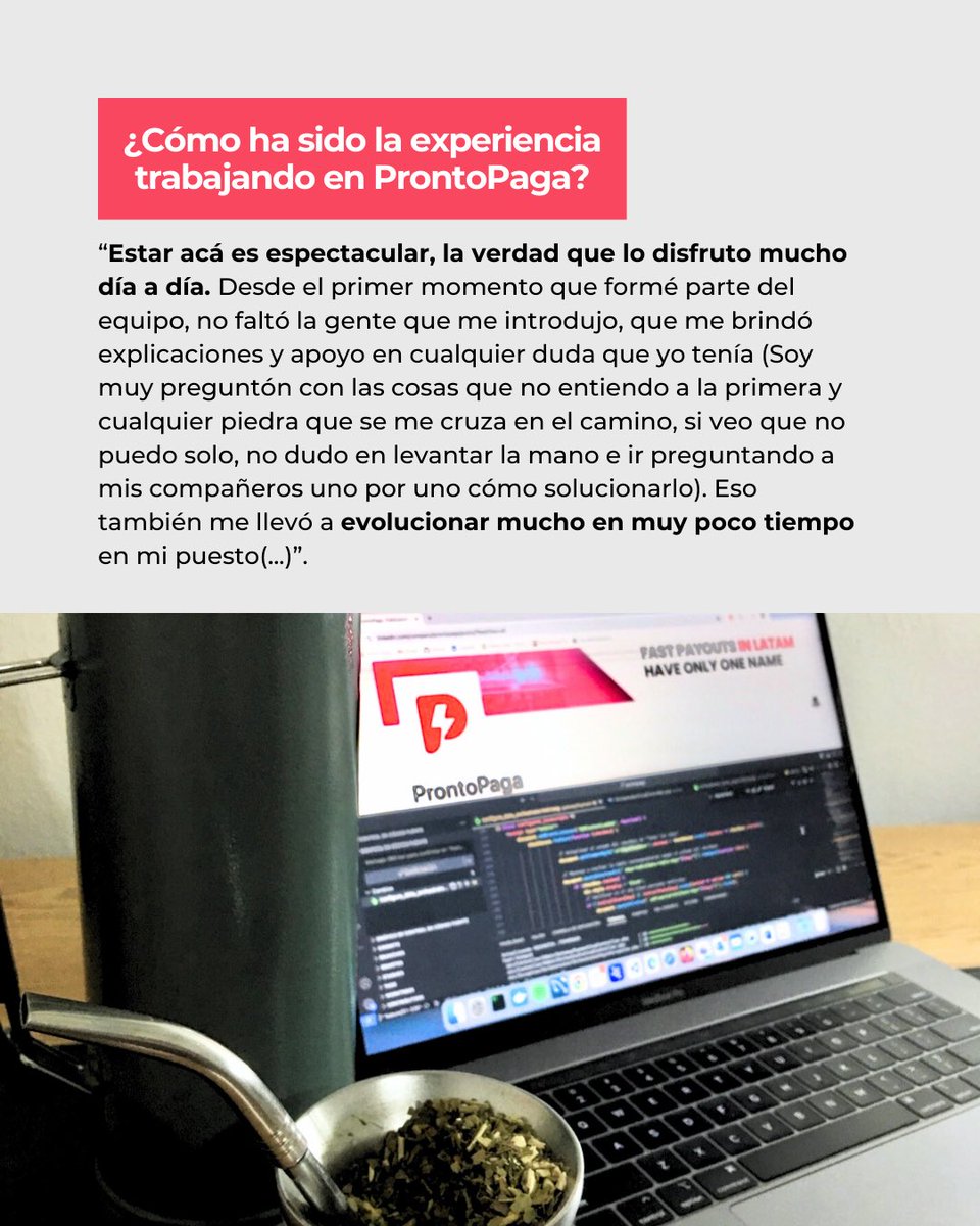 ProntoPaga's tweet image. Conoce a Vicente Ford, nuestro Desarrollador Frontend – Equipo Producto 

En este cuarto Pronto Team desde Argentina, tenemos a Vicente Ford, un apasionado del desarrollo web.

#ProntoTeam #Innovación #DesarrolloFrontend #ProntoPaga