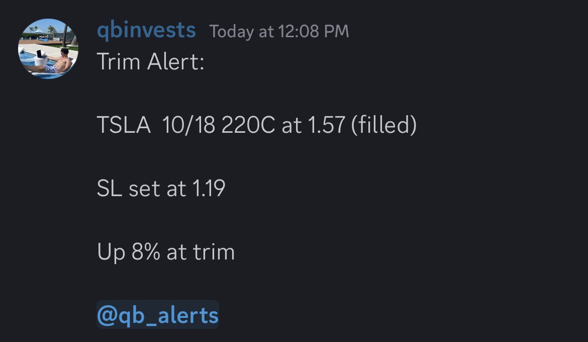 $TSLA 

Missed my stop by .01, still managed to scalp +8%✅