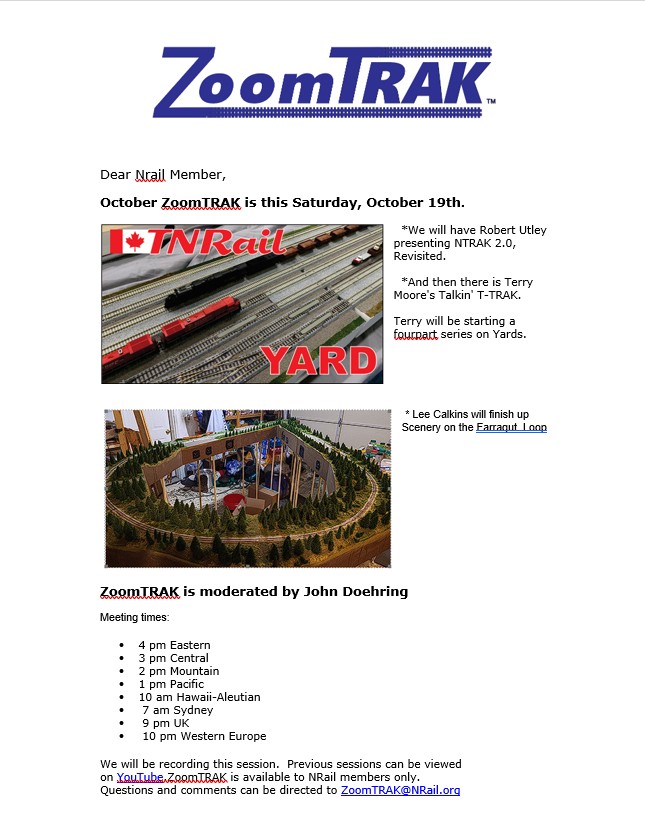 NRail_org's tweet photo. ZoomTRAK meetings and virtual clinics. If you are not a part of NRAIL you need to be! https://t.co/hYeC47nepV https://t.co/nbRnTYbCi7