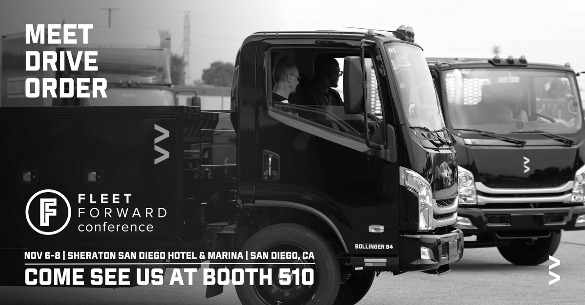 bollingermotors's tweet image. Bollinger will be out west at the Fleet Forward Conference next month and we want to see you there! Come meet our team of experts, test-drive the all-electric B4, and order your fleet with us Nov. 6-8 in San Diego!

#AllElectric #CommercialEV #FleetForwardCon #FleetSafetyCon