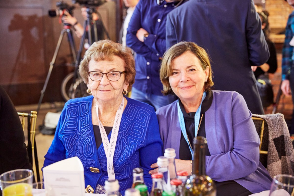 ABMFusa's tweet photo. This week, we are celebrating the 100th birthday of someone special ❤️
October 10, 1924 | Claire Heymann, a German Jew, was born in Grosheubach.   In 1943, she was deported to #Auschwitz. Most of her family, including her three siblings, were murdered in the war. She survived. This week, she turned 100. Join us in wishing her a wonderful year!
Claire participated in the @ABMFusa delegation of survivors to @AuschwitzMuseum to commemorate the 75th Anniversary of the Liberation of Auschwitz back in January 2020.