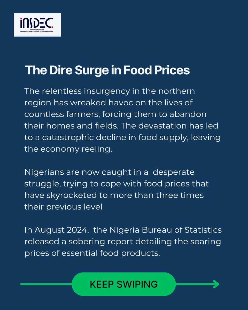 Insdec_ng's tweet photo. Nigerians are now caught in a desperate struggle, trying to cope with food prices that have skyrocketed to more than three times their previous levels.
How are you coping with the recent hike in food price?
#insdecng #InsecurityCrisis #insecurity #activist #activism #poverty https://t.co/3TgGGbXOBr