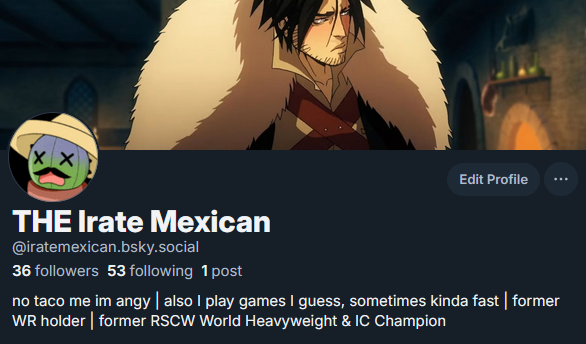 IrateMexican's tweet photo. yo for the 6.9 of you that still follow my account, I'm taking my shitposting talents to South Be-- the other bird site.  Ima deactivate this one in about a week.

Or two.  I'll probably forget at least Juance. https://t.co/3VqG1Uwmvt