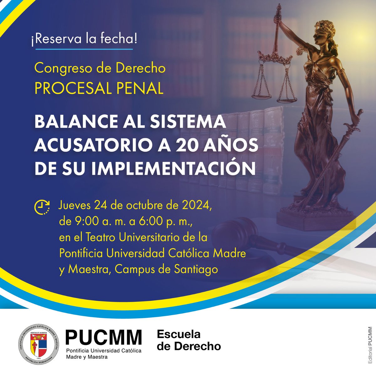 Inscribete en nuestro congreso de Derecho Procesal Penal ingresando a este enlace: webapp-st.pucmm.edu.do/RegistroEvento…