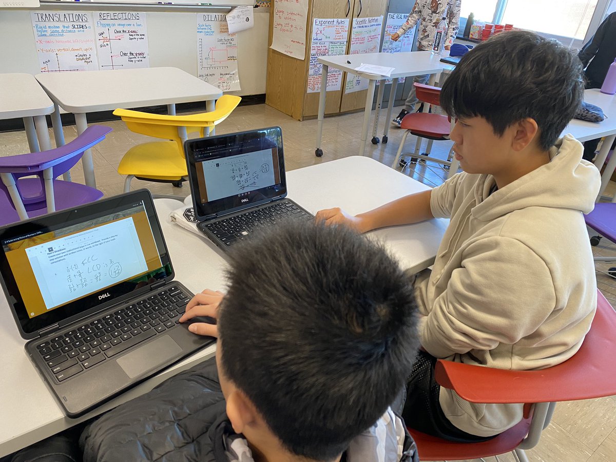 Differentiation by learning profile: We have Editors, YouTubers, and Scavenger Hunters working on subtracting rational numbers. <a href="/HKriegstein/">Helene Kriegstein</a> <a href="/_ChadGleason/">Chad Gleason</a> <a href="/saraballute/">Sara Ballute-Scianablo</a>