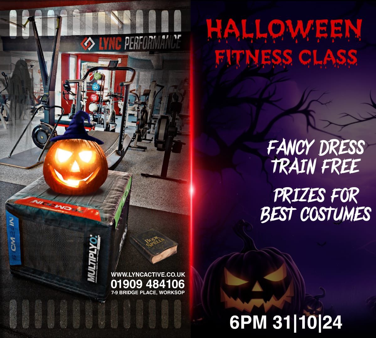 LyncPerformance's tweet image. What’s a ghosts favourite exercise? 
‘Dead’ lifts 😉

If you find our Halloween sense of humour 10/10, then why not join us for our spooky Halloween workout special! 👻🏋🏻‍♂️ 

Join us in fancy dress and get your workout for FREE! 🎃 Prizes available for best costumes 🎁