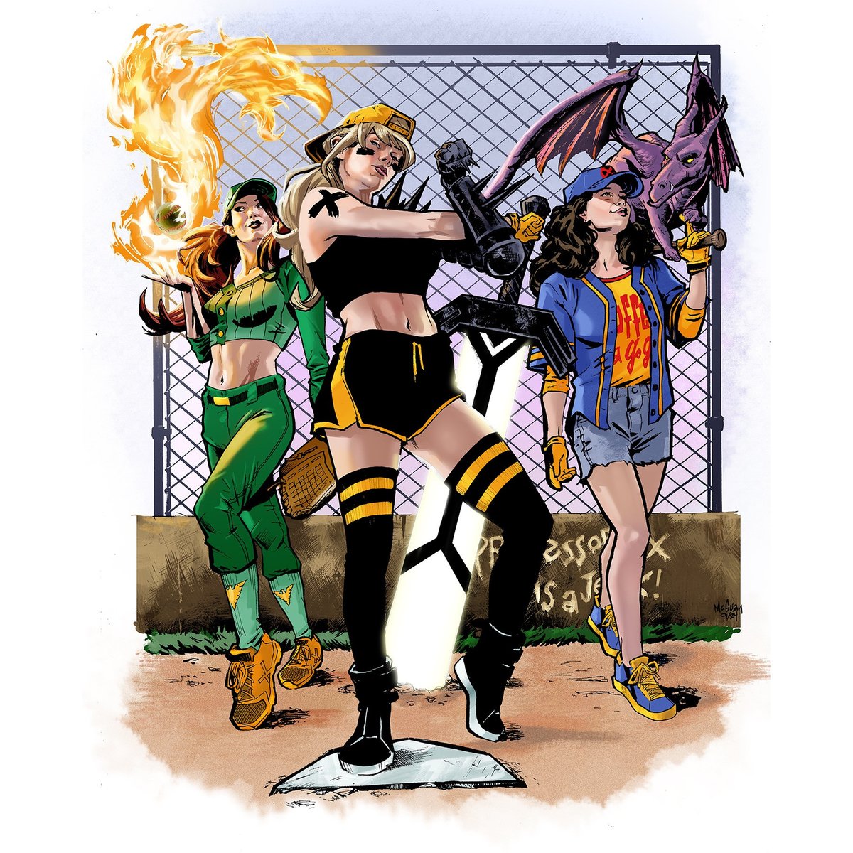 RPHutch1975's tweet photo. Friday night baseball! 

Absolutely incredible piece by Shawn McGuan did for the Ed Asner Family Center Comic Art Auction! 

#xmen https://t.co/uhfiOVeNRU